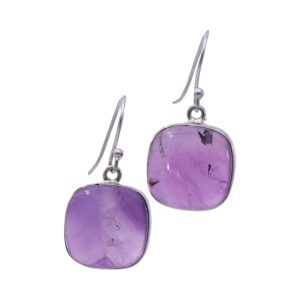 Boucles d'oreilles en améthyste violette carrée éblouissantes - Parfaites pour toutes les occasions