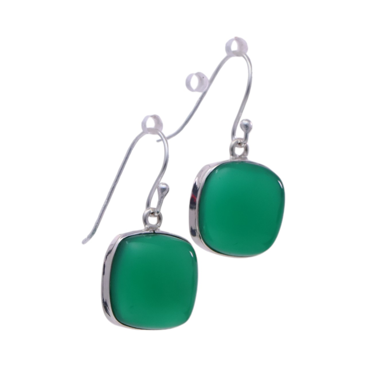 Brillez avec style : Boucles d'oreilles carrées en onyx vert pour une touche d'élégance – Image 6