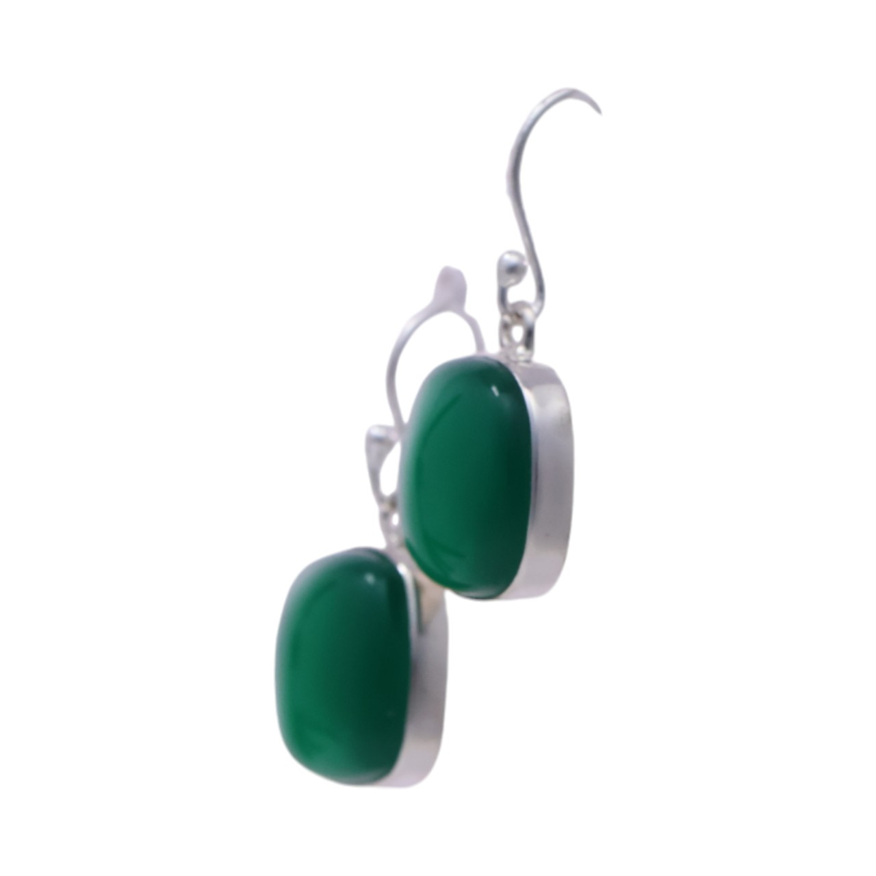 Brillez avec style : Boucles d'oreilles carrées en onyx vert pour une touche d'élégance – Image 2
