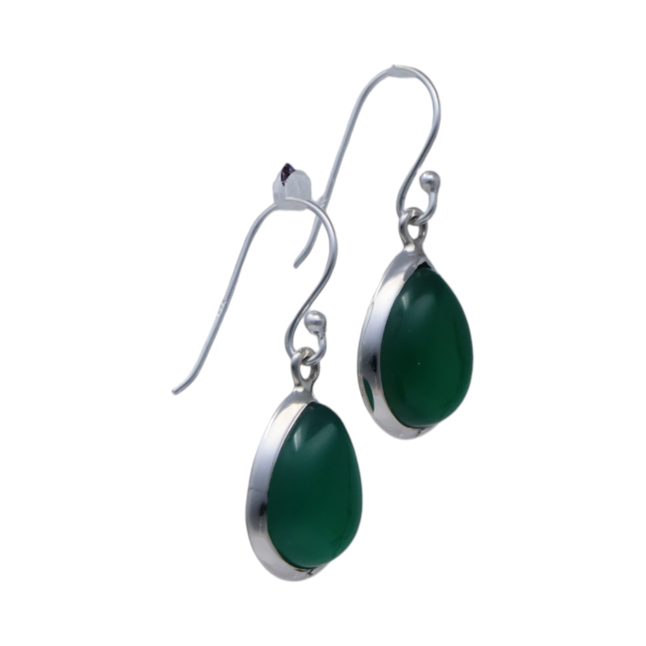 Boucles d'oreilles en argent sterling avec onyx vert - Option 1 – Image 6