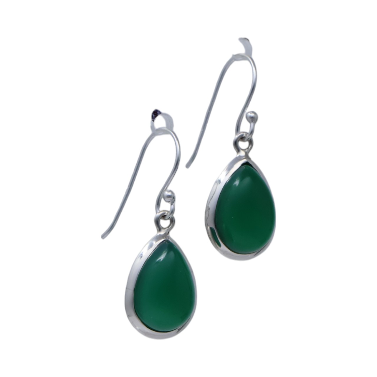 Boucles d'oreilles en argent sterling avec onyx vert - Option 1 – Image 5
