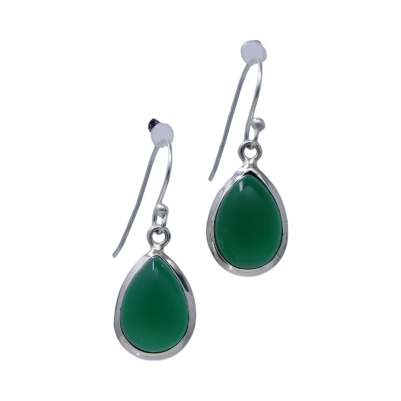 Boucles d'oreilles en argent sterling avec onyx vert - Option 1