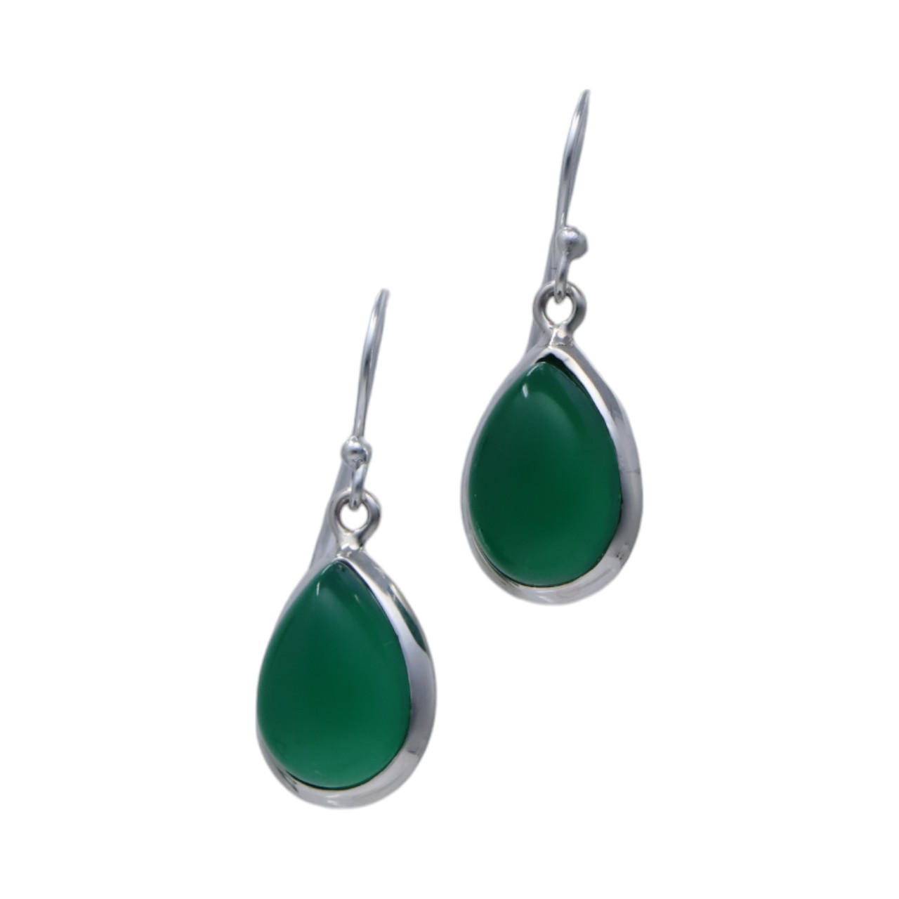 Boucles d'oreilles en argent sterling avec onyx vert - Option 1 – Image 4