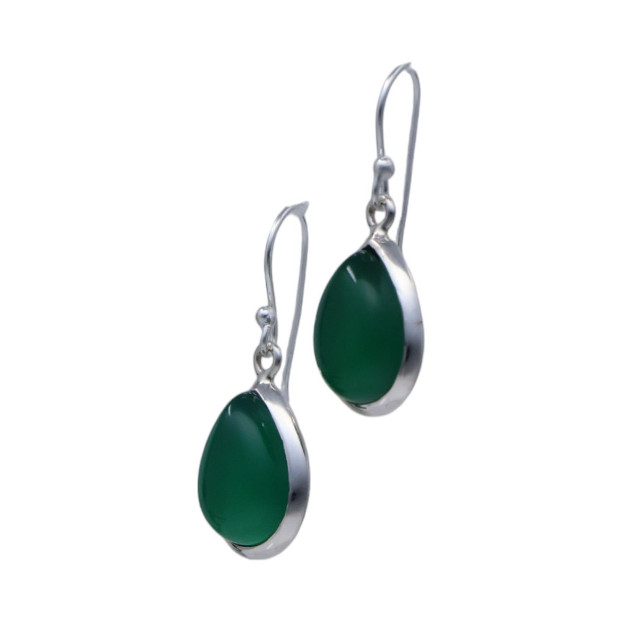Boucles d'oreilles en argent sterling avec onyx vert - Option 1 – Image 3