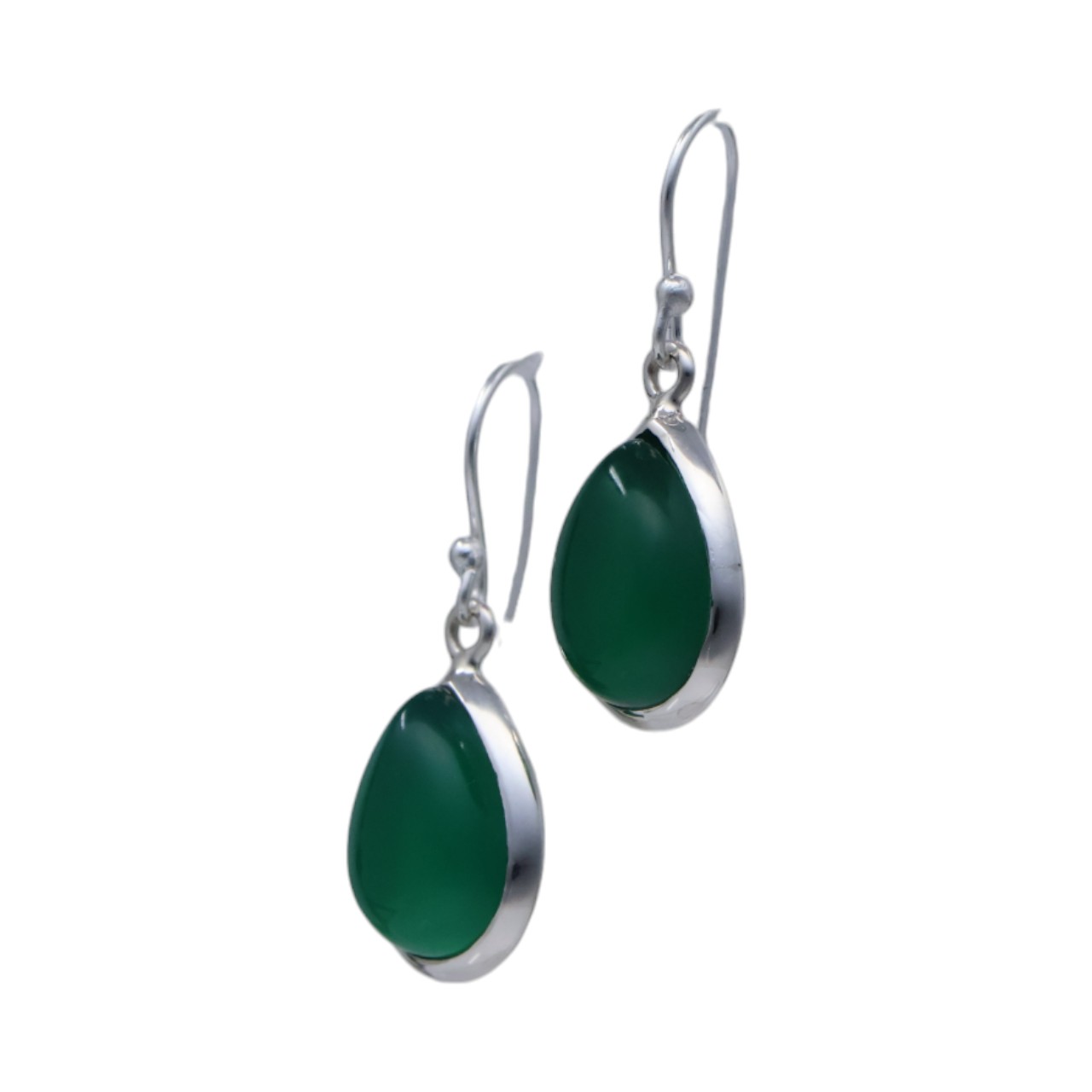 Boucles d'oreilles en argent sterling avec onyx vert - Option 1 – Image 7