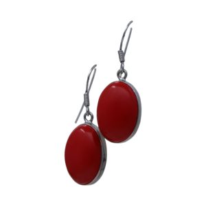 Les Boucles d'Oreilles Ovales en Corail Rouge Leur beauté.