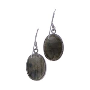 Boucles d'oreilles goutte ovales en labradorite