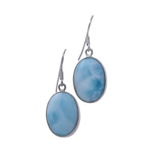Boucles d'oreilles ovales Larimar luxueuses - Bijoux exquis faits main pour