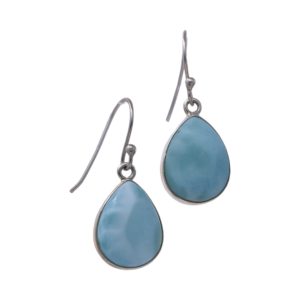 Boucles d'oreilles pendantes en argent sterling larimar luxueux - Beauté artisanale pour