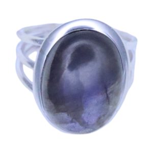 Bague en argent scintillant avec labradorite : chic et bijou pour chaque occasion - taille 7-8