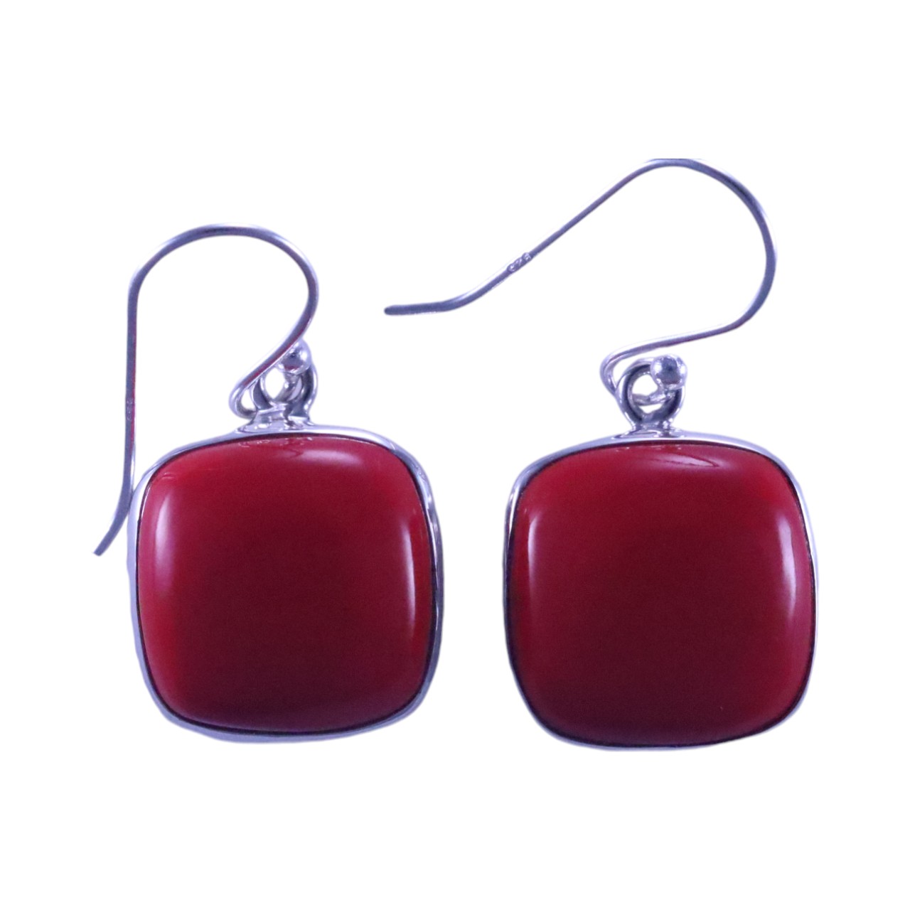 Des boucles d'oreilles carrées en corail rouge éblouissantes pour toutes les occasions – Image 3