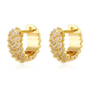Petites Boucles d'Oreilles Plaquées Or avec Zirconium Cubique Étincelant - et Abordables