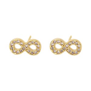 Brillez et éclairez avec des boucles d'oreilles clous infini plaquées or 18K Enriched