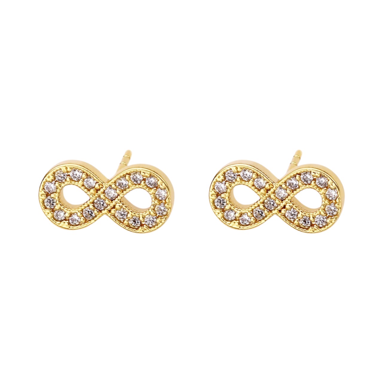 Brillez et éclairez avec des boucles d'oreilles clous infini plaquées or 18K Enriched
