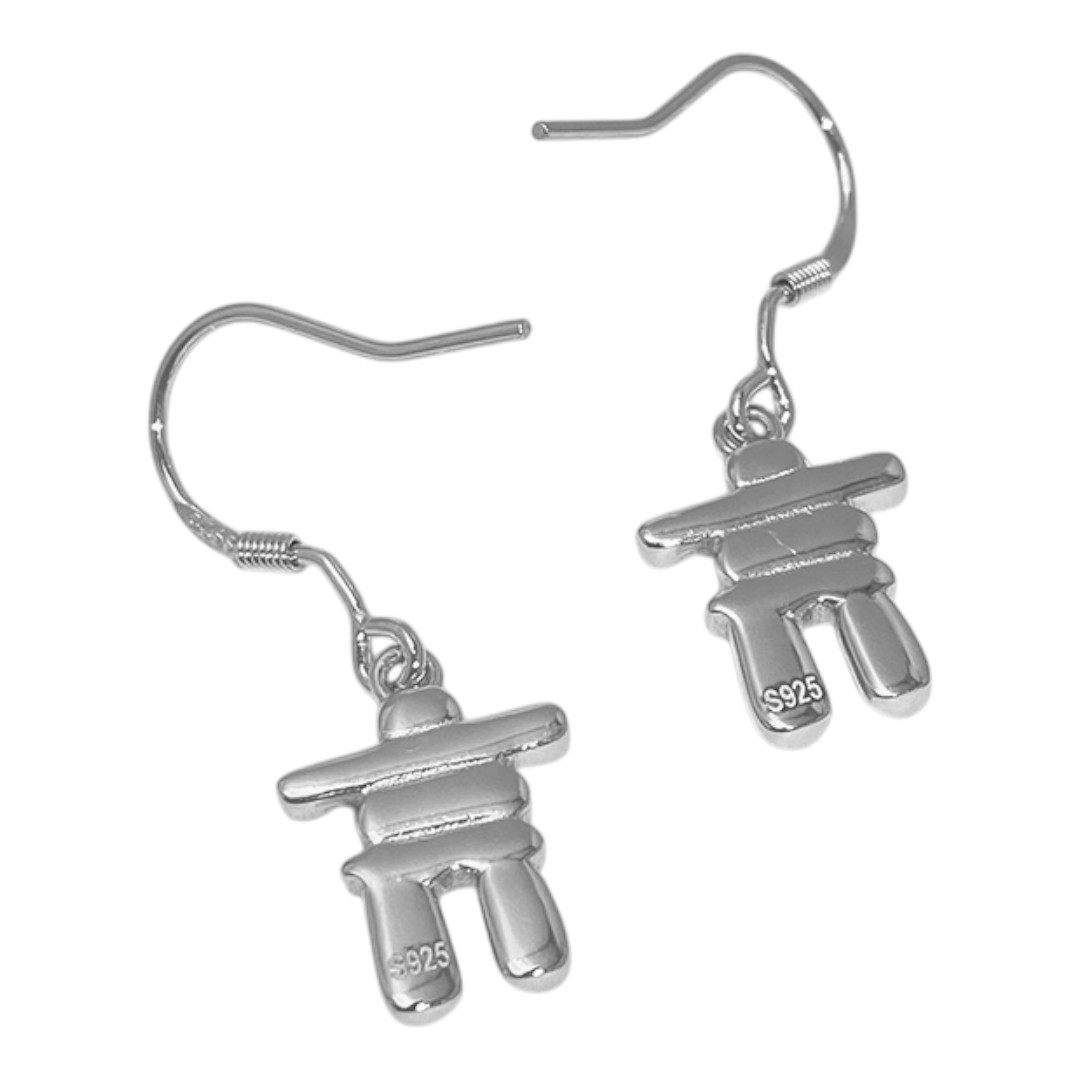 Boucles d'oreilles Inuksuk en argent sterling plaqué or blanc – cadeau de bijoux canadien – Image 6