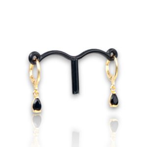 Boucles d'oreilles créoles noires plaquées or 18K – Bijoux de luxe en zircon cubique