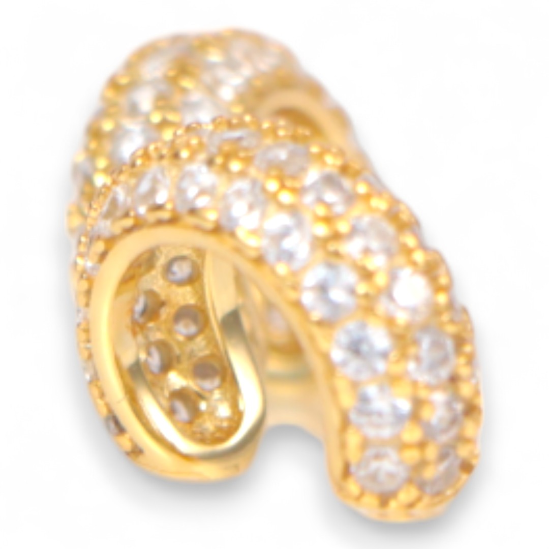 Clips d'oreilles en argent sterling plaqué or 18K avec zirconium cubique – Image 6
