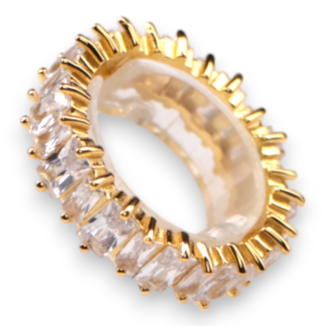 Bague en argent sterling plaqué or 18 carats – Bijoux élégants pour femmes - Taille 7-8-9 – Image 3