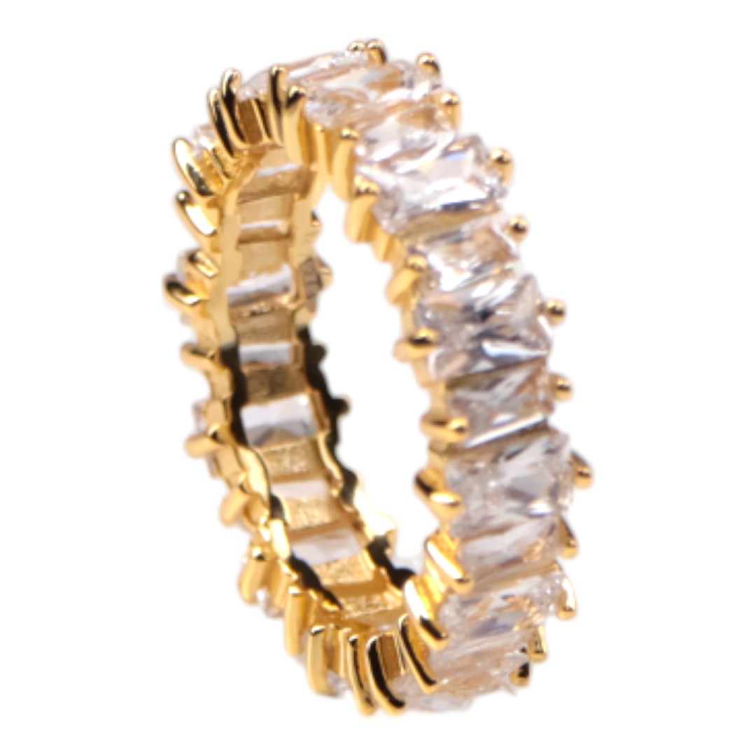 Bague en argent sterling plaqué or 18 carats – Bijoux élégants pour femmes - Taille 7-8-9 – Image 6