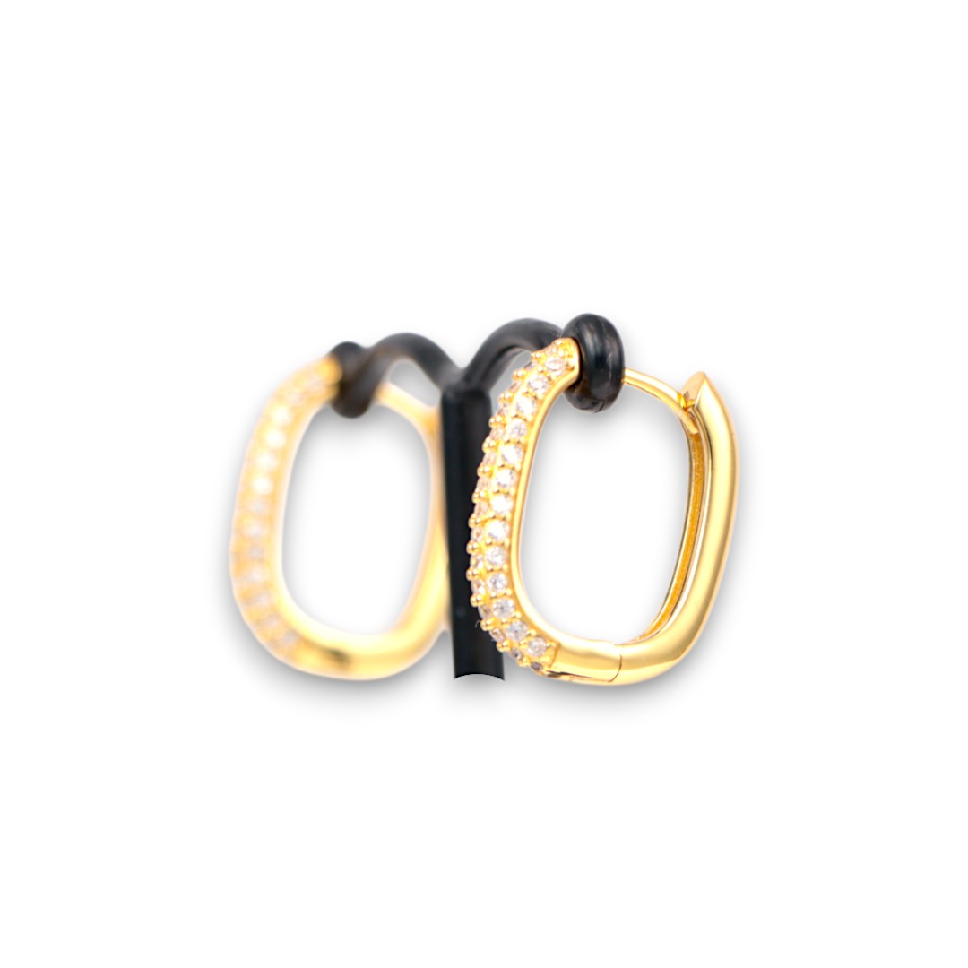 Boucles d'oreilles en cristal de zirconium en argent sterling plaqué or 18 carats - Le luxe – Image 5