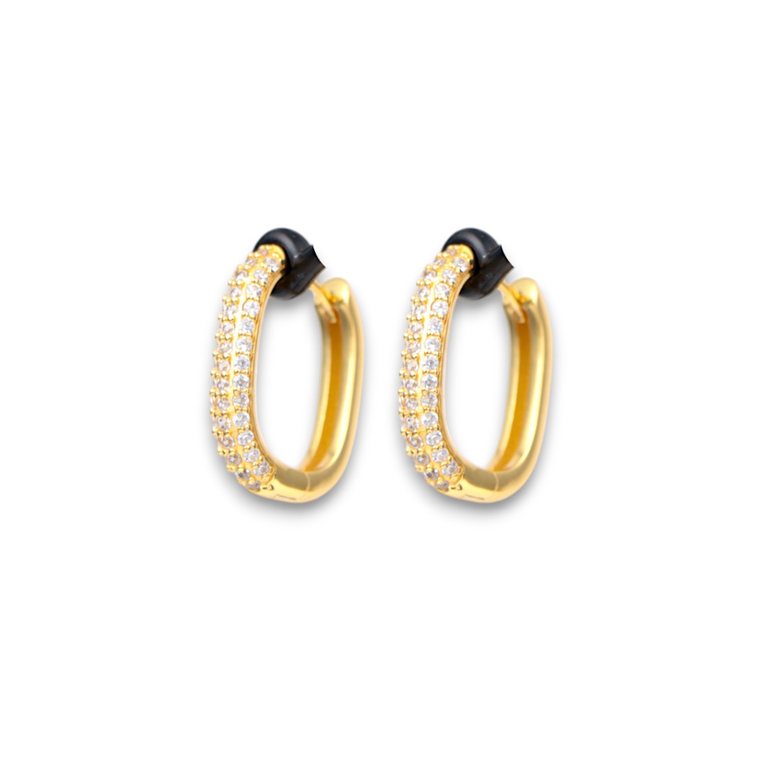 Boucles d'oreilles en cristal de zirconium en argent sterling plaqué or 18 carats - Le luxe – Image 6