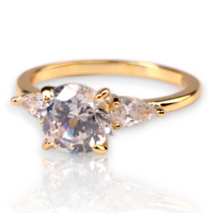 Bague en argent sterling plaqué or 18K – Bijoux pour femmes, cadeau pour elle - Taille 6-7-8-9