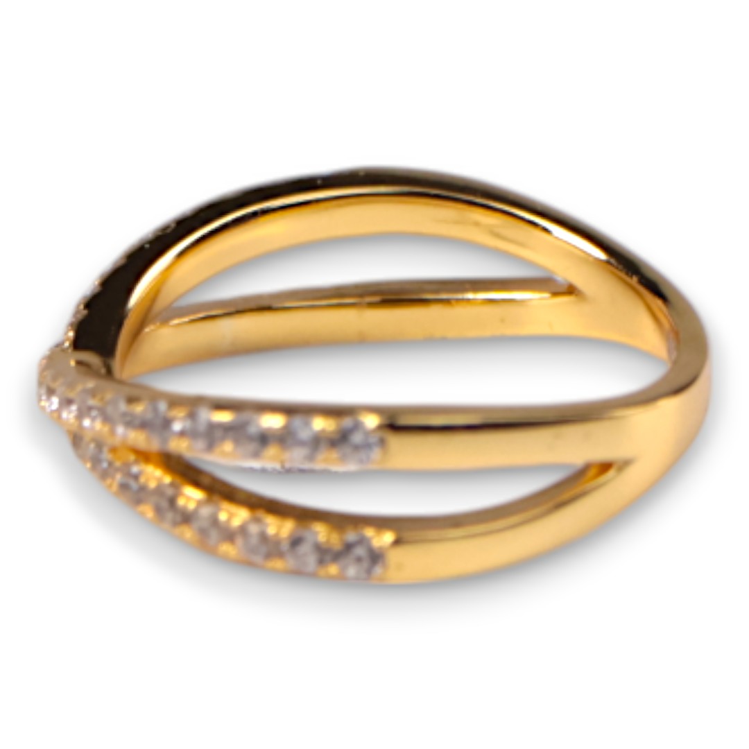 Bague en argent sterling plaqué or 18K – Bijoux pour femmes, cadeau hypoallergénique - Taille 7-8-9 – Image 2
