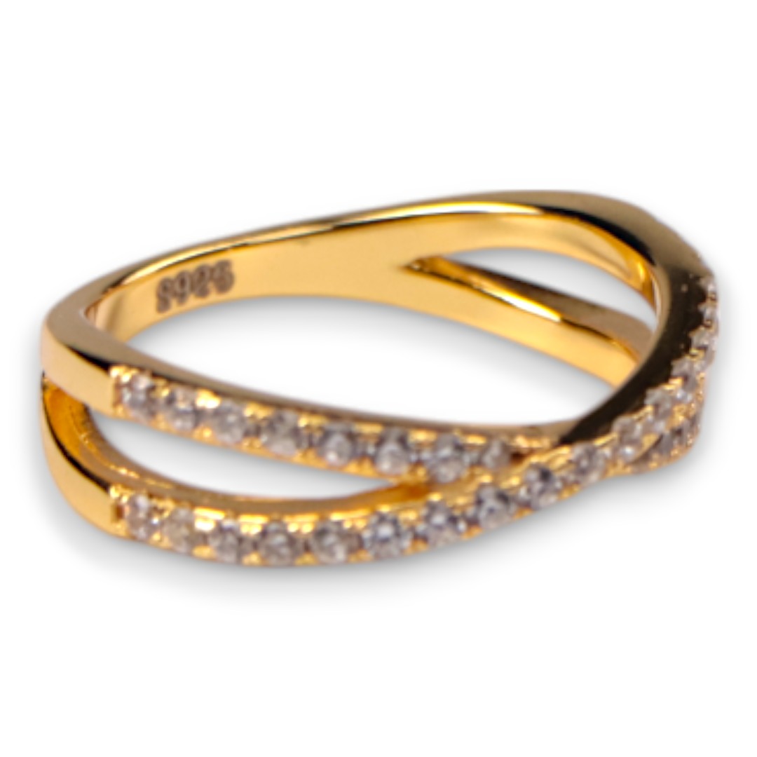 Bague en argent sterling plaqué or 18K – Bijoux pour femmes, cadeau hypoallergénique - Taille 7-8-9 – Image 4
