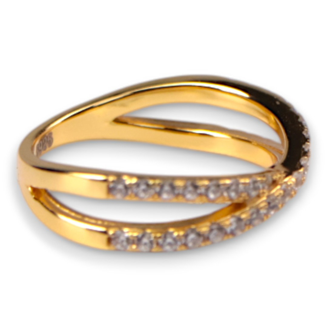Bague en argent sterling plaqué or 18K – Bijoux pour femmes, cadeau hypoallergénique - Taille 7-8-9 – Image 5