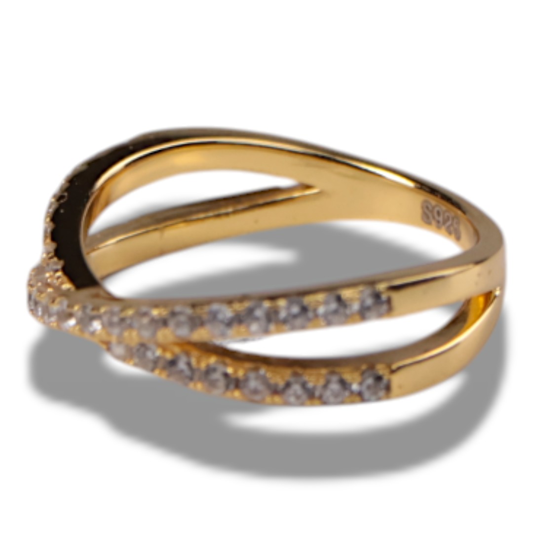 Bague en argent sterling plaqué or 18K – Bijoux pour femmes, cadeau hypoallergénique - Taille 7-8-9 – Image 7