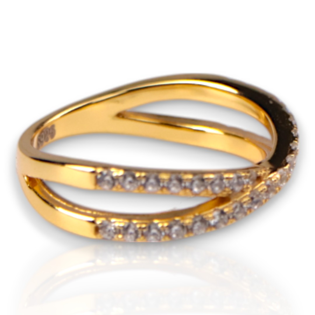 Bague en argent sterling plaqué or 18K – Bijoux pour femmes, cadeau hypoallergénique - Taille 7-8-9 – Image 8