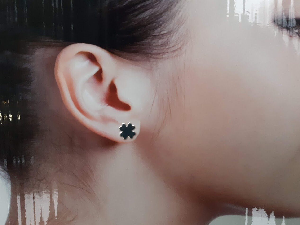 Boucles d'oreilles en argent sterling 925 à motif de trèfle à quatre feuilles – Image 23