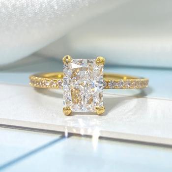 Bague en Argent Sterling Plaqué Or 18K – Bijoux de Luxe en Zircon Cubique - Taille 7-8-9 – Image 10