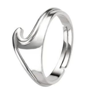 Bague en argent sterling plaqué or blanc – Bijoux pour femmes ajustables