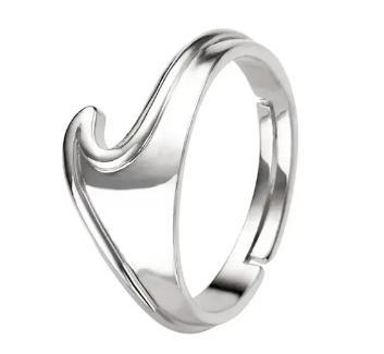 Bague en argent sterling plaqué or blanc – Bijoux pour femmes ajustables