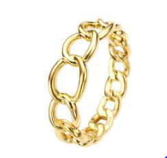 Bague en chaîne en argent sterling plaqué or 18 carats – Bijoux empilables pour femmes - Taille 7-8 – Image 8