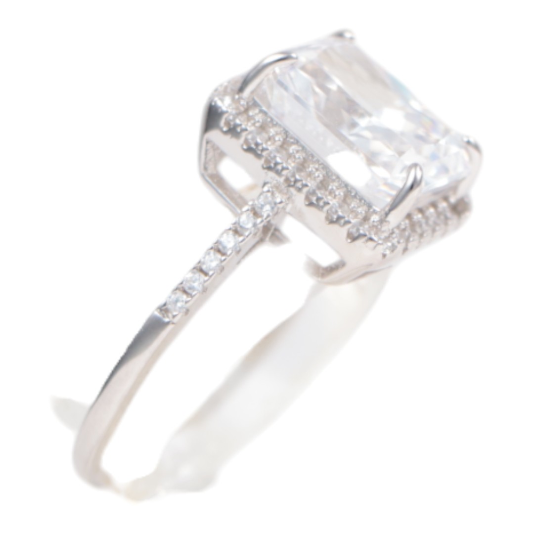 Bague en argent sterling plaqué or blanc – Élégante femme - Taille 6-7-8-9 – Image 2