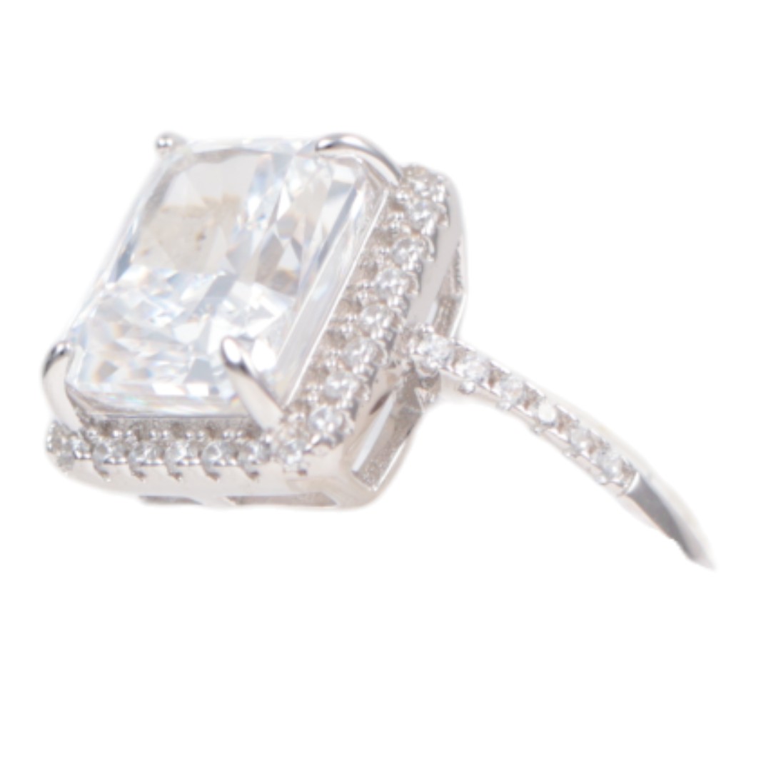 Bague en argent sterling plaqué or blanc – Élégante femme - Taille 6-7-8-9 – Image 3
