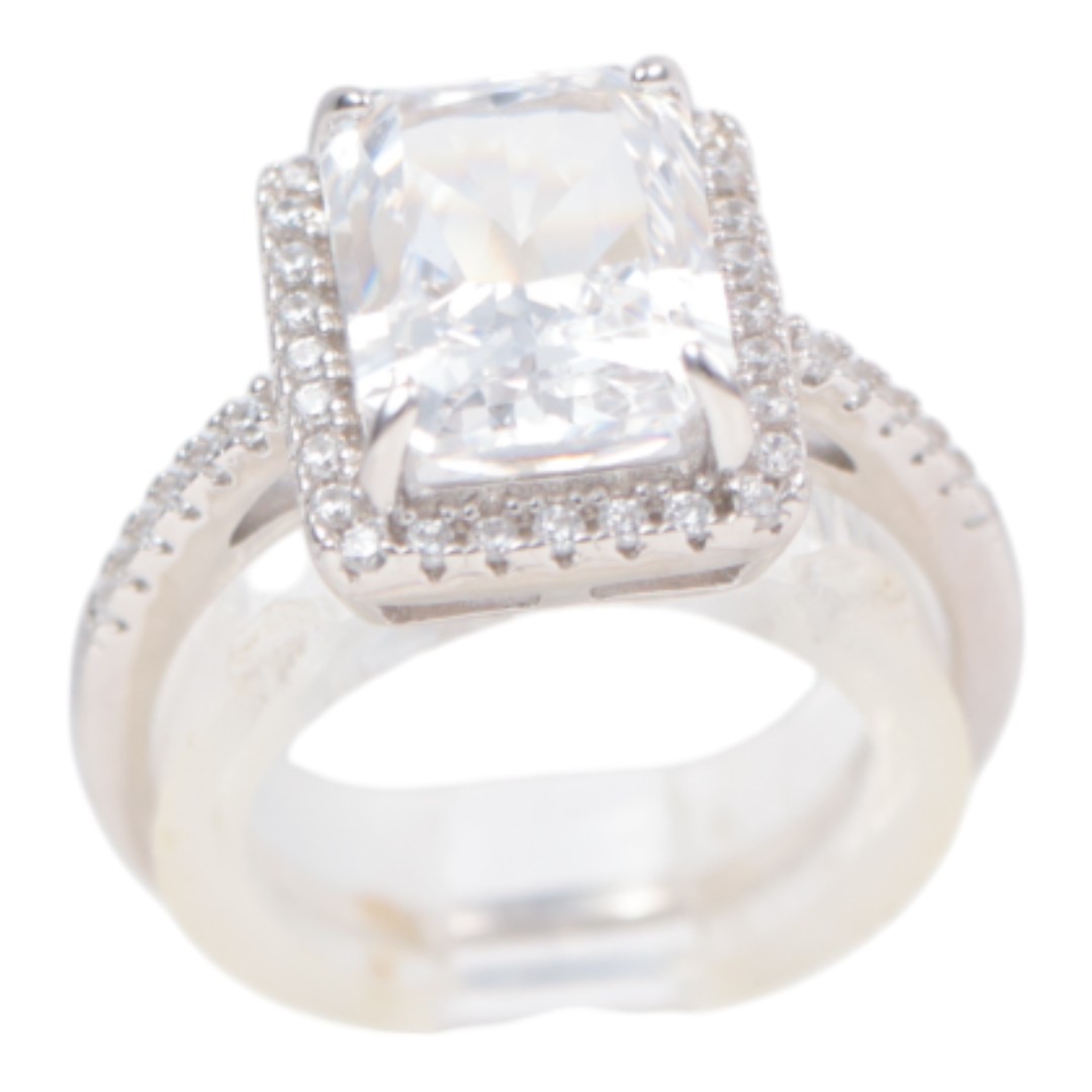 Bague en argent sterling plaqué or blanc – Élégante femme - Taille 6-7-8-9 – Image 5