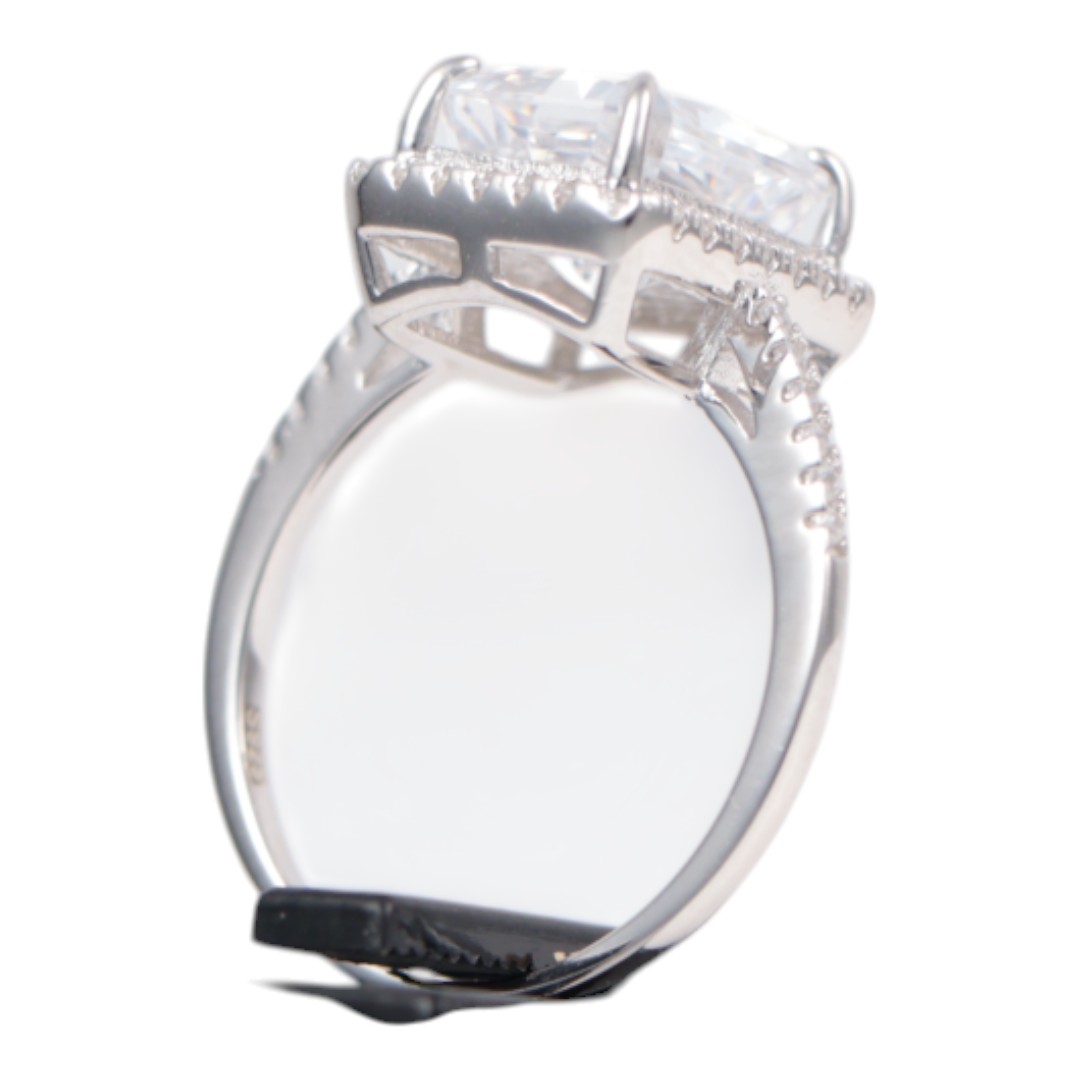 Bague en argent sterling plaqué or blanc – Élégante femme - Taille 6-7-8-9 – Image 6