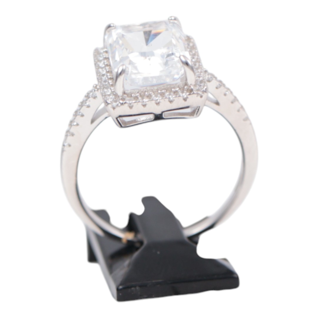 Bague en argent sterling plaqué or blanc – Élégante femme - Taille 6-7-8-9 – Image 8