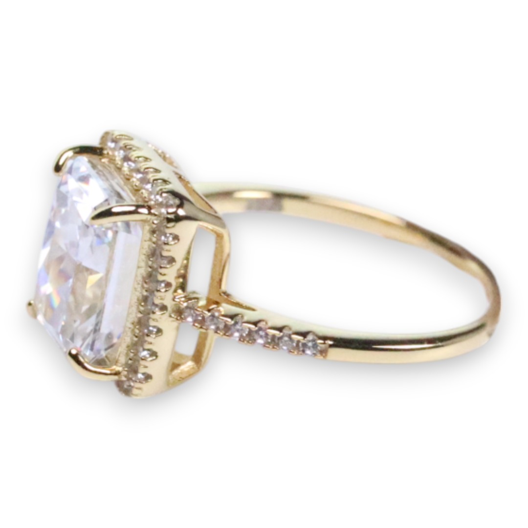 Bague en Argent Sterling Plaqué Or 18K – Bijoux de Luxe en Zircon Cubique - Taille 7-8-9 – Image 2