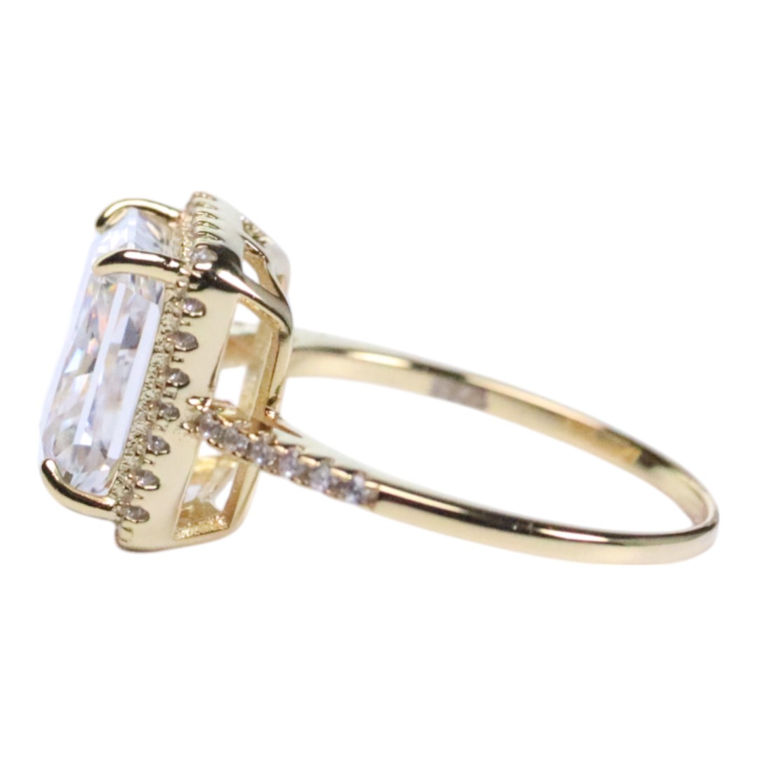 Bague en Argent Sterling Plaqué Or 18K – Bijoux de Luxe en Zircon Cubique - Taille 7-8-9 – Image 9