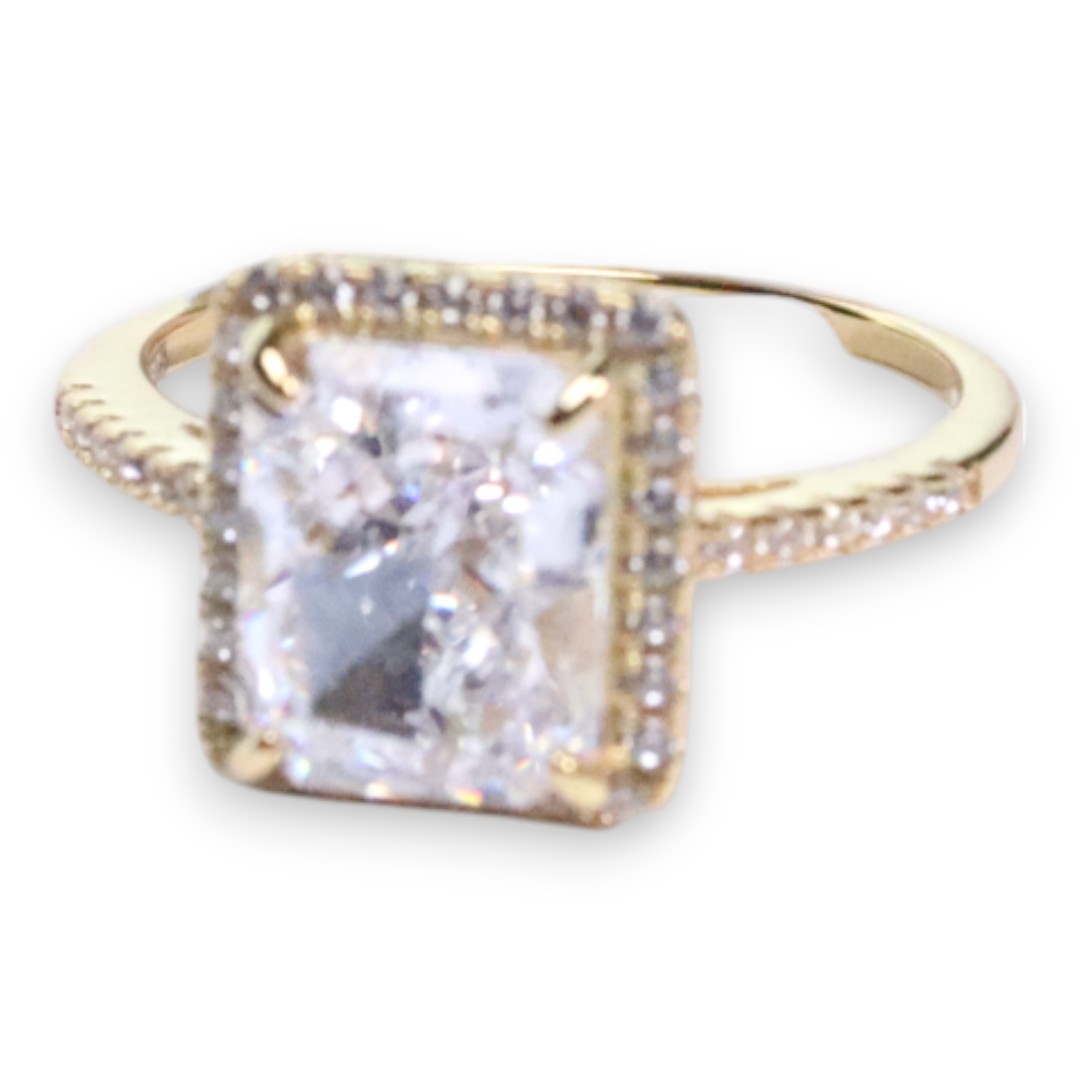 Bague en Argent Sterling Plaqué Or 18K – Bijoux de Luxe en Zircon Cubique - Taille 7-8-9 – Image 3