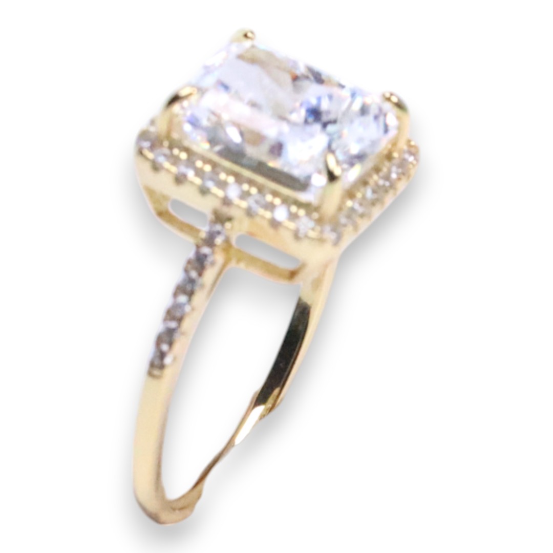 Bague en Argent Sterling Plaqué Or 18K – Bijoux de Luxe en Zircon Cubique - Taille 7-8-9 – Image 5