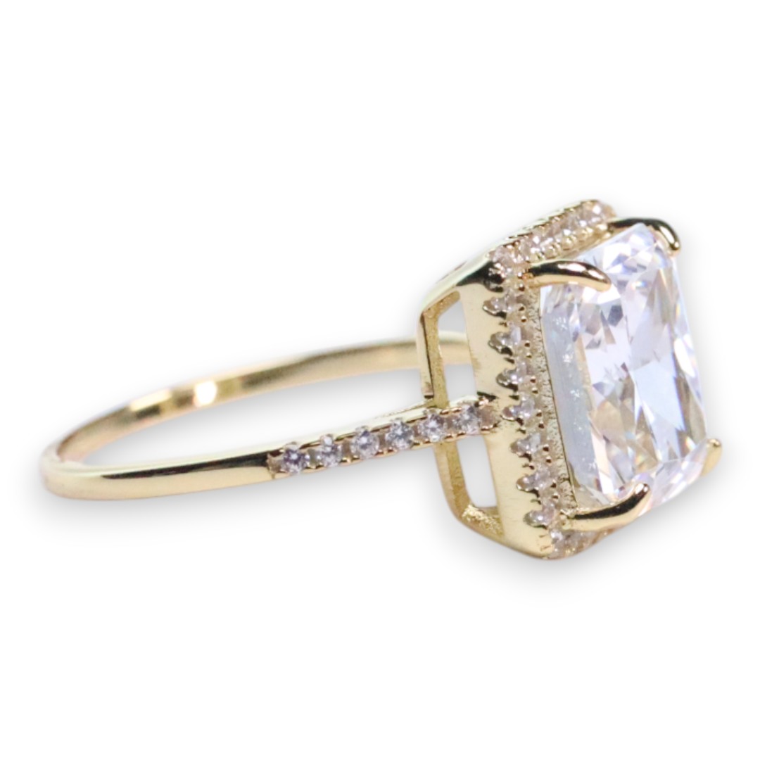Bague en Argent Sterling Plaqué Or 18K – Bijoux de Luxe en Zircon Cubique - Taille 7-8-9 – Image 6