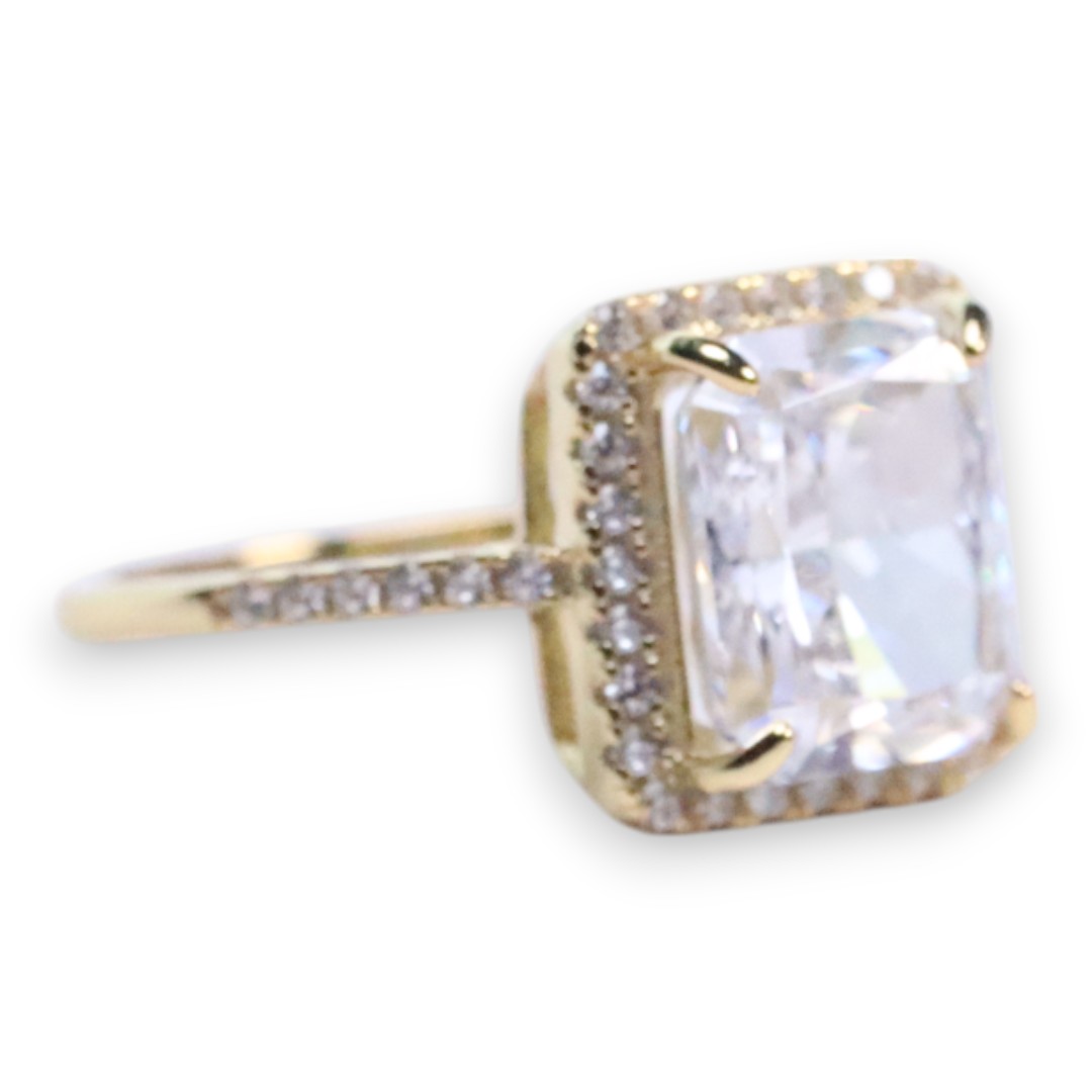 Bague en Argent Sterling Plaqué Or 18K – Bijoux de Luxe en Zircon Cubique - Taille 7-8-9 – Image 7