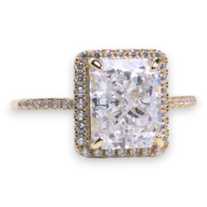 Bague en Argent Sterling Plaqué Or 18K – Bijoux de Luxe en Zircon Cubique - Taille 7-8-9