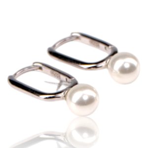 Boucles d'oreilles créoles en argent sterling avec goutte de perle dorée – Un cadeau de bijoux pour femmes