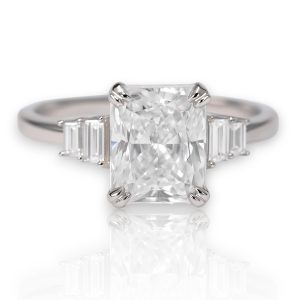 Bague en argent sterling plaqué or blanc avec zircon cubique – Femme - Taille 6-7-8-9